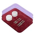 Kuber Industries Pack of 4 Soft Microfiber Dish Drying Mat for Kitchen | 38x50 Machine Washable &amp; Quick Drying Water Absorbing Mat for Kitchen Dishes, Utensils &amp; Crockery | Maroon &amp; Purple