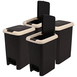 kuber industries 5ltr plastic open dustbin without lid  garbage bintrash can for home kitchen office black