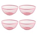Kuber Industries Pack of 5 Fruit Basket | Stainless Steel Vegetables Strainer | Colander Basket for Pasta-Noodles-Grains | Mesh Basket with Handle | 8 Inch | Silver
