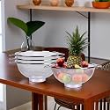 Kuber Industries Pack of 4 Stainless Steel Vegetables Strainer | Multipurpose Colander Basket for Pasta-Noodles-Grains 12 Inch | Silver