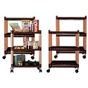 Kuber Industries Storage Rack with Wheels | 3-Layer Storage Organizer Rack | Multipurpose Storage Trolley Rack for Kitchen-Home-office | Revolving Vegetable Storage Trolley | Brown