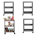 Kuber Industries Storage Rack with Wheels | 3-Layer Storage Organizer Rack | Multipurpose Storage Trolley Rack for Kitchen-Home-office | Revolving Vegetable Storage Trolley | Brown