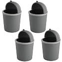 Kuber Industries (Pack of 4) Table Dustbin | Desk Dustbin With Attached Lid | Countertop 1 Ltr Study Table Dustbin | Portable Dustbin For Office, Kitchen, Bedroom | Grey