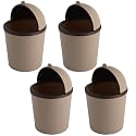 Kuber Industries (Pack of 4) Table Dustbin | Desk Dustbin With Attached Lid | Countertop 1 Ltr Study Table Dustbin | Portable Dustbin For Office, Kitchen, Bedroom | Coffee
