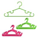 Kuber Industries Pack of 20 Hangers | Multi-Purpose Hangers for Wardrobe-Almirah-Cabinets-Closet | Plastic Cloth Hanger for Trouser-Skirts-Coat-Dresses-Ties | 103 | Green & Pink