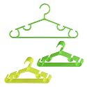 Kuber Industries Pack of 20 Hangers | Multi-Purpose Hangers for Wardrobe-Almirah-Cabinets-Closet | Plastic Cloth Hanger for Trouser-Skirts-Coat-Dresses-Ties | 103 | Green &amp; Yellow