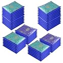 Kuber Industries Non-Woven Pack of 24 Saree Cover|Dress Packing Bags with Zip|Saree Pouches for Storage|Clothes Organizer for Wardrobe|Blue, 360 x 10 mm