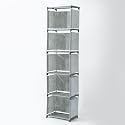 Kuber Industries (Pack of 5) 5 Layer Book Rack | Book Cabinet Shelves for Bedroom Office Living Room | Storage Shelve for Books Storage Organizer | Adjustable Shelf Rack | SJ05G | Grey