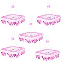 Kuber Industries 360 Degree Rotatable Cloth Drying Hanger with 36 Clips | Baby Pegs | Clip Stand | Square Stand | Transparent Pink, (36 x 36 x 36 cm)