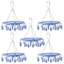 Kuber Industries Plastic 360 Degree Portable Folding Clothes Drying Rack Space Saving Travel Rotatable Clips (Green, 32 Clip, KUBMART15537)