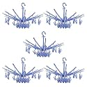 Kuber Industries Plastic 360 Degree Portable Folding Clothes Drying Rack Space Saving Travel Rotatable Clips (Green, 32 Clip, KUBMART15537)
