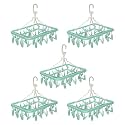 Kuber Industries Plastic 360 Degree Portable Folding Clothes Drying Rack Space Saving Travel Rotatable Clips (Green, 32 Clip, KUBMART15537)