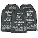 Kuber Industries Pack of 5 Cloth Storage Bag | Storage Organizer | Travel Cloth Carrying Bag | Garments Cover for Laundry | Travel Storage Organizer for Clothing | Large | Gray