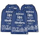 Kuber Industries Pack of 5 Cloth Storage Bag | Storage Organizer | Travel Cloth Carrying Bag | Garments Cover for Laundry | Travel Storage Organizer for Clothing | Large | Royal Blue