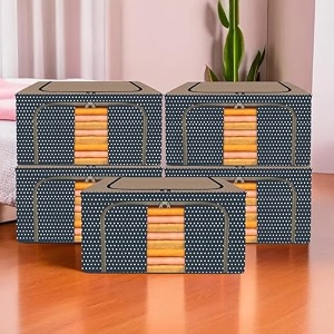 kuber industries 24 liter clothes storage box  foldable steel frame clothes organizer  storage box for wardrobe-saree-shirts and blankets  underbed storage bag  brown