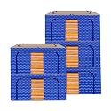 Kuber Industries 88 Liter Clothes Storage Box | Foldable Steel Frame Clothes Organizer | Storage Box For Wardrobe-Saree-Shirts And Blankets | Underbed Storage Bag | Dot Print | Royal Blue