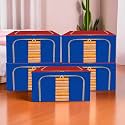 Kuber Industries 24 Liter Clothes Storage Box | Foldable Steel Frame Clothes Organizer | Storage Box For Wardrobe-Saree-Shirts And Blankets | Underbed Storage Bag | Red &amp; Blue