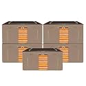 Kuber Industries 24 Liter Clothes Storage Box | Foldable Steel Frame Clothes Organizer | Storage Box For Wardrobe-Saree-Shirts And Blankets | Underbed Storage Bag | Brown
