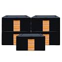 Kuber Industries 24 Liter Clothes Storage Box | Storage Box For Wardrobe-Saree-Shirts And Blankets | Foldable Steel Frame Clothes Organizer | Underbed Storage Bag | Grey &amp; Black