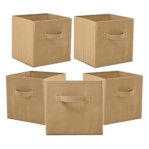 kuber industries pack of 6 foldable storage box  multipurpose storage organizer for clothes  plain wardrobe organizer for book stationary amp toys  11 inch  royal blue