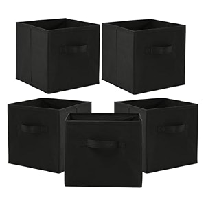 kuber industries pack of 6 foldable storage box  multipurpose storage organizer for clothes  plain wardrobe organizer for book stationary amp toys  11 inch  royal blue
