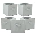 Kuber Industries (Pack of 6) Foldable Storage Box | Multipurpose Storage Organizer For Clothes | Plain Wardrobe Organizer for Book, Stationary &amp; Toys | 11 Inch | Beige