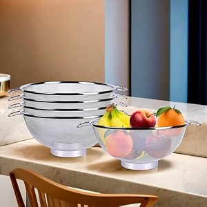 kuber industries stainless steel double mesh fruitsvegetable basket strainer set of 1 pc code-vb06 sfb06