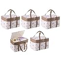 Kuber Industries Premium Kawaii Essentials Caddy Bag | Aesthetic Baskets for New Born Clothes | Cute Stuff Holder & Organizer for Baby Toys, Diaper & Wet Wipes | GM-26-PNK | Pink Rabbit