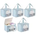 Kuber Industries Premium Kawaii Essentials Caddy Bag | Aesthetic Baskets for New Born Clothes | Cute Stuff Holder &amp; Organizer for Baby Toys, Diaper &amp; Wet Wipes | GM-26-PNK | Pink Rabbit