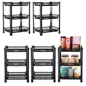 kuber industries pack of 3 multipurpose kitchen organizerstorage rack  3-layer onion stand for kitchen  vessels amp vegetable organiser  maroon