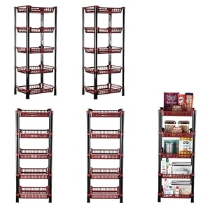 kuber industries pack of 3 multipurpose kitchen organizerstorage rack  3-layer onion stand for kitchen  vessels amp vegetable organiser  maroon