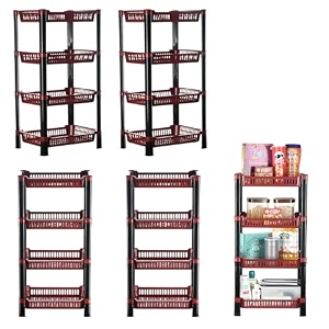 kuber industries pack of 3 multipurpose kitchen organizerstorage rack  3-layer onion stand for kitchen  vessels amp vegetable organiser  maroon