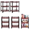 Kuber Industries Pack of 3 Multipurpose Kitchen Organizer/Storage Rack | 3-Layer Onion Stand for Kitchen | Vessels &amp; Vegetable Organiser | Maroon