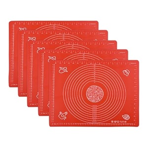 kuber industries silicone mat for chapati  reusable roti mat for kitchen  non-stick silicone sheet for chapati  ideal for rolling dough kneading amp baking  hw-9-rd  spiral - red