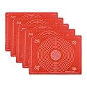 Kuber Industries Silicone Mat for Chapati | Reusable Roti Mat for Kitchen | Non-Stick Silicone Sheet for Chapati | Ideal for Rolling Dough, Kneading &amp; Baking | HW-9-RD | Spiral - Red