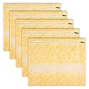 Kuber Industries Pack of 5 Saree Bags for Storage | Non-Woven Wardrobe Organizer | Mesh Window Cloth Storage Set | Single Packing | Carry-Print | Yellow