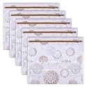 Kuber Industries Pack of 5 Saree Bags for Storage | Non-Woven Wardrobe Organizer | Mesh Window Cloth Storage Set | Single Packing | Gola-Print | White