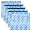 Kuber Industries Pack of 15 Saree Bags for Storage | Non-Woven Wardrobe Organizer | Mesh Window Cloth Storage Set | Single Packing | Floral-Print | Sky Blue