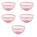 Kuber Industries Pack of 5 Fruit Basket | Stainless Steel Vegetables Strainer | Colander Basket for Pasta-Noodles-Grains | Mesh Basket with Handle | 8 Inch | Silver