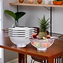 Kuber Industries Pack of 5 Stainless Steel Vegetables Strainer | Multipurpose Colander Basket for Pasta-Noodles-Grains 12 Inch | Silver