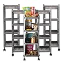 Kuber Industries Storage Rack with Wheels | 3-Layer Storage Organizer Rack | Multipurpose Storage Trolley Rack for Kitchen-Home-office | Revolving Vegetable Storage Trolley | Brown