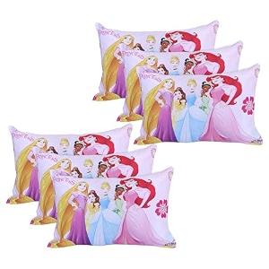 kuber industries pack of 6 kid39s soft pillow for sleeping  disney princess pillow back amp front printed  12x18 inch  pink