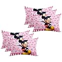 Kuber Industries (Pack of 6) Kid's Soft Pillow for Sleeping | Disney Mickey & Minnie Pillow |Back & Front Printed | 12x18 Inch | Pink