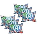Kuber Industries (Pack of 6) Kid's Soft Pillow for Sleeping | Marvel Avengers Print Pillow |12x18 Inch | Sky Blue