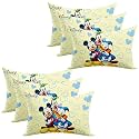 Kuber Industries (Pack of 6) Baby Pillow | Disney Mickey Team Pillow | Soft Pillows for Sleeping | Back &amp; Front Printed | Cozy &amp; Fluffy Pillow | 12x18 Inch | Cream
