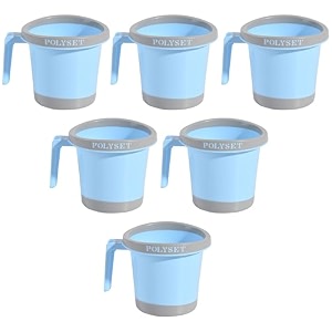 kuber industries bath mug  15 ltr plastic multipurpose mug  tinted print-black