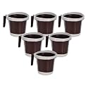 Kuber Industries 6 Pcs Plastic 1 LTR Spacious Mug for Bathing | Strong &amp; Lightweight Bath Mug with Easy-Grip Handle | Ideal for Washroom Accessories | Brown