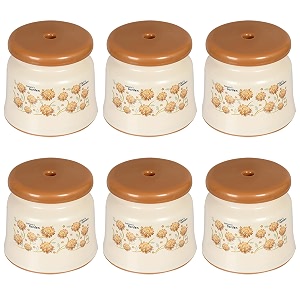 kuber industries pack of 6 bath stool  bathing stools for bathroom  plastic stool for home use  sitting stool for kitchen  flower printed  cream