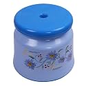 Kuber Industries Bathroom Stool|Plastic Stool for Bathroom|Anti-Slip with Strong Bearing|Solid Surface | Blue, 24D x 24W x 23H Cm