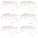 Kuber Industries Pack of 6 Bath Stool for Bathroom | Plain Square Stool | Bathroom Stool for Bathing | Plastic Stools for Sitting | P6 | Transparent